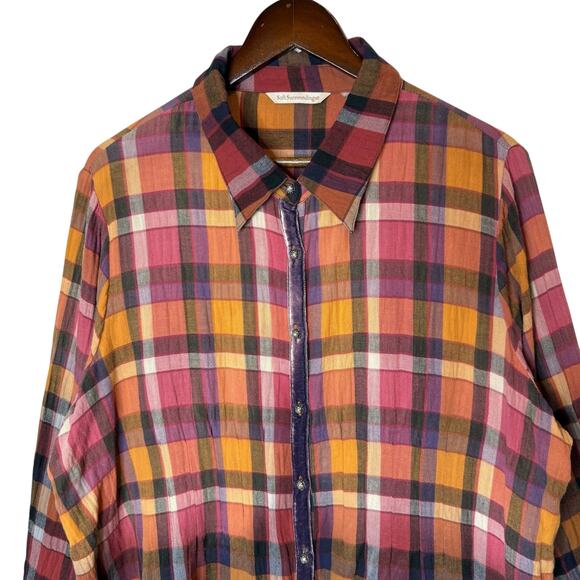 Soft‎ Surroundings Plaid Button Front Tunic - Picture 2 of 6